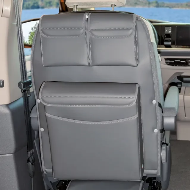BRANDRUP® UTILITY mit MULTIBOX Maxi für Fahrerhaussitze VW T7 Multivan, Design „Leder Raven“