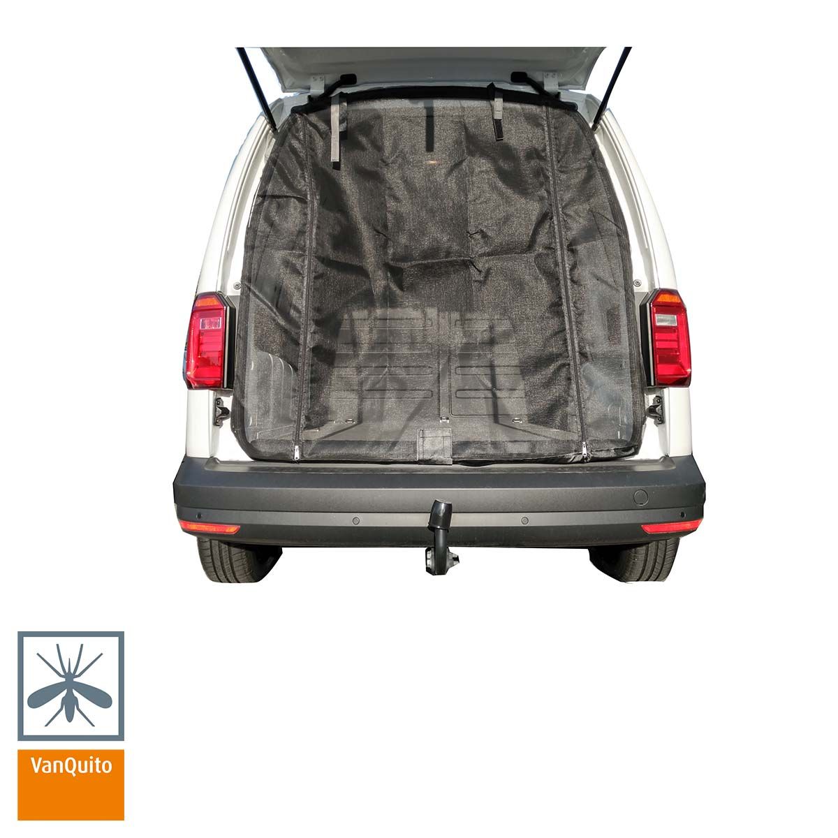 Heckmoskitonetz "Reißverschluss" für VW Caddy 4 (ab 2014) / Insektenschutz VanQuito - Standard