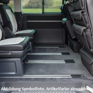 BRANDRUP® Veloursteppich für den Fahrgastraum der VW T6.1/T6/T5 Multivan mit 2 Schiebetüren und mit Bodenschienen für den Multifunktionstisch, Design „Palladium“